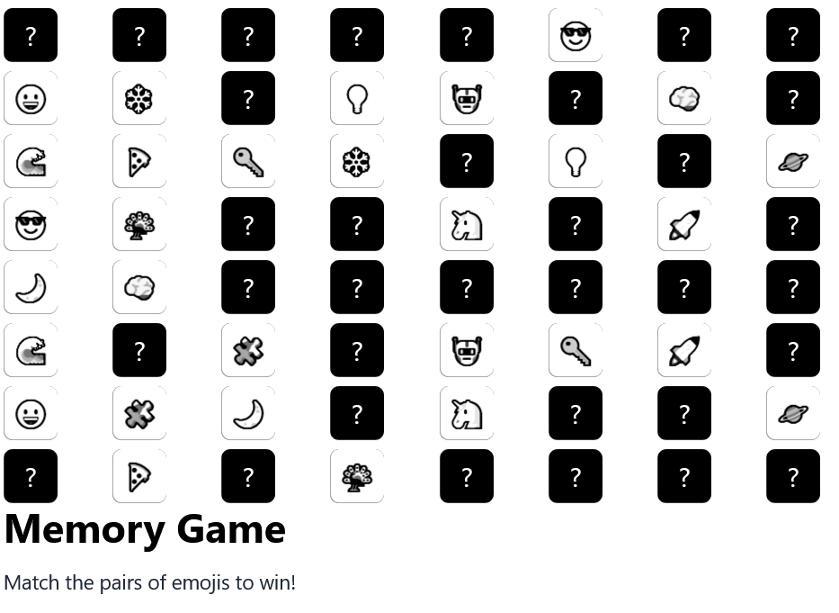 B&W MEMORY GAME